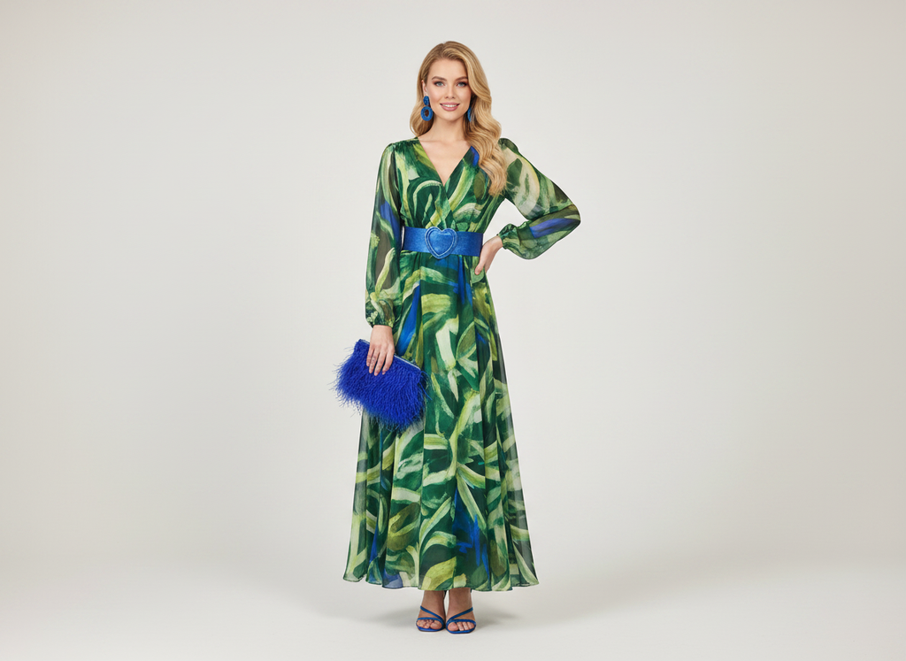 Bolso de plumas azul