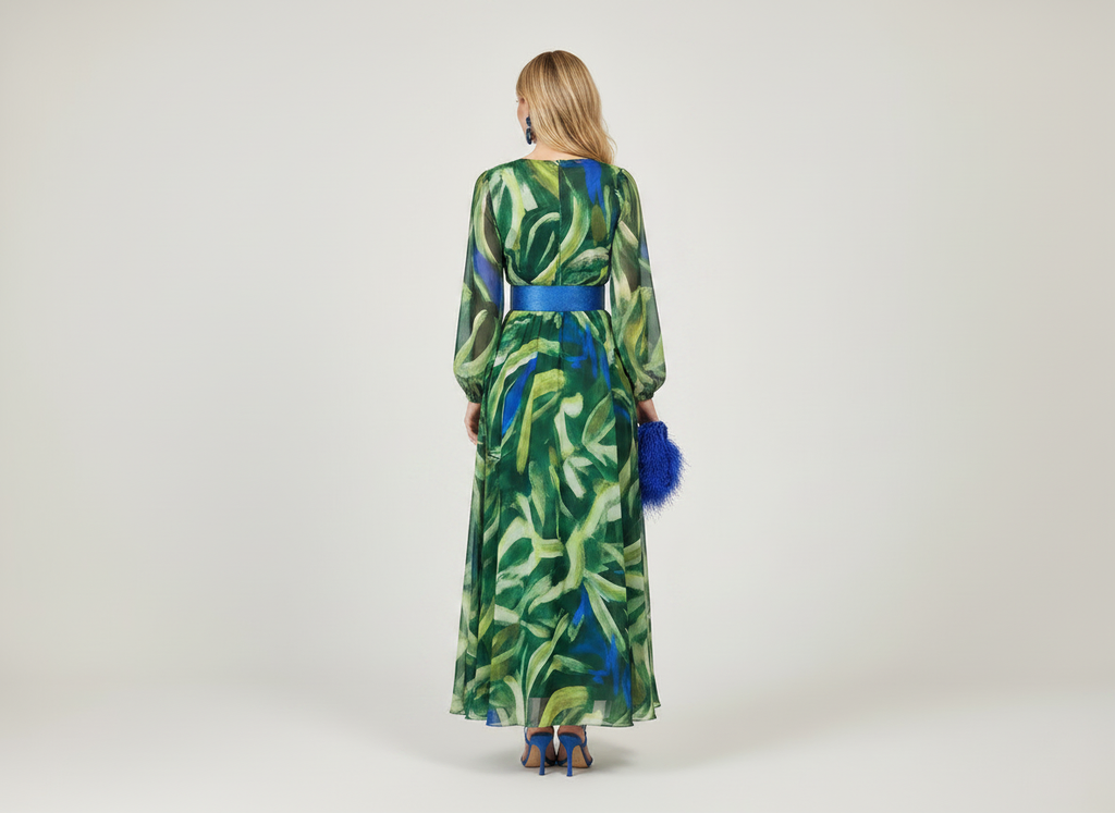 Bolso de plumas azul